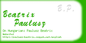 beatrix paulusz business card